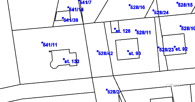 Parcela st. 528/42 v KÚ Částkov u Tachova, Katastrální mapa