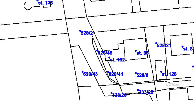 Parcela st. 528/45 v KÚ Částkov u Tachova, Katastrální mapa