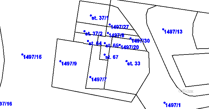 Parcela st. 67 v KÚ Maršovy Chody, Katastrální mapa