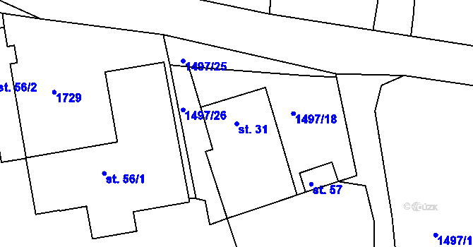 Parcela st. 31 v KÚ Maršovy Chody, Katastrální mapa