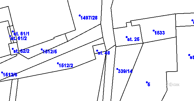 Parcela st. 48 v KÚ Maršovy Chody, Katastrální mapa