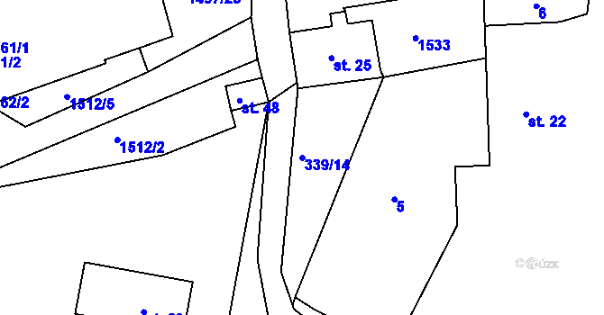 Parcela st. 339/14 v KÚ Maršovy Chody, Katastrální mapa