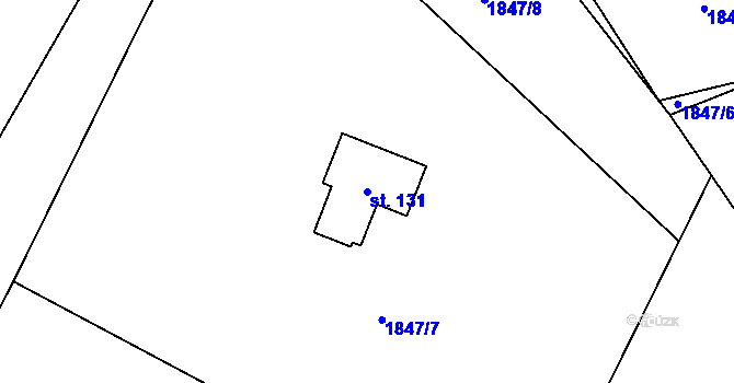 Parcela st. 131 v KÚ Pernolec, Katastrální mapa