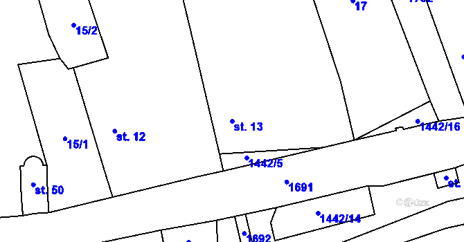 Parcela st. 13 v KÚ Velký Rapotín, Katastrální mapa