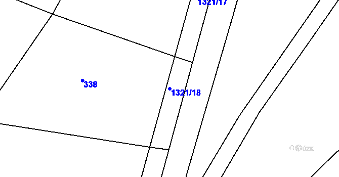 Parcela st. 1321/18 v KÚ Částkov, Katastrální mapa
