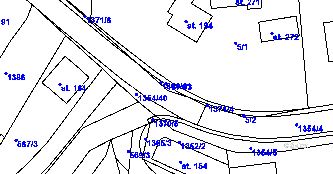 Parcela st. 5/3 v KÚ Částkov, Katastrální mapa