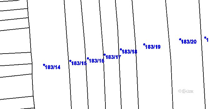 Parcela st. 183/17 v KÚ Částkov, Katastrální mapa
