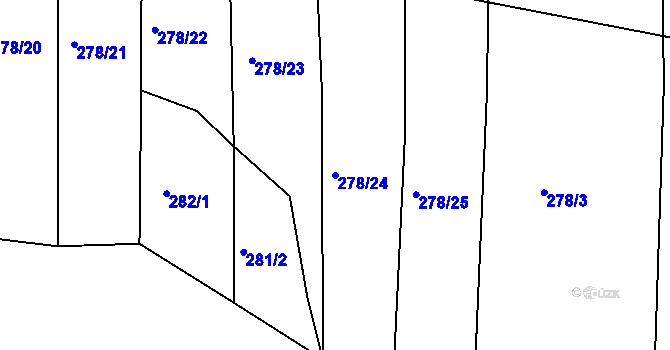 Parcela st. 278/24 v KÚ Částkov, Katastrální mapa