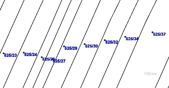 Parcela st. 525/30 v KÚ Částkov, Katastrální mapa