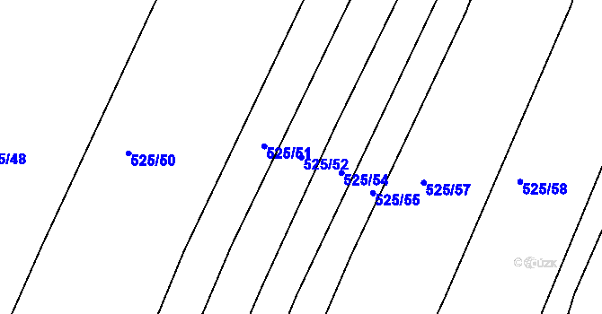Parcela st. 525/52 v KÚ Částkov, Katastrální mapa