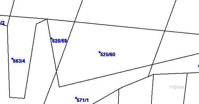 Parcela st. 525/60 v KÚ Částkov, Katastrální mapa