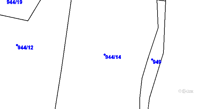 Parcela st. 944/14 v KÚ Částkov, Katastrální mapa
