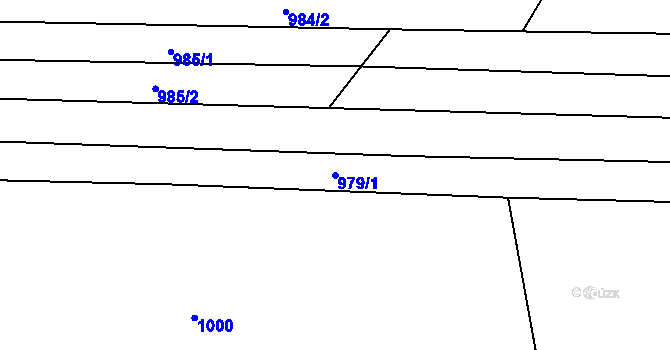 Parcela st. 979/1 v KÚ Částkov, Katastrální mapa