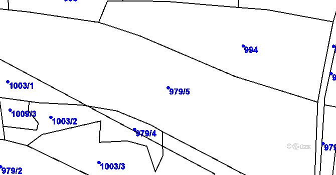 Parcela st. 979/5 v KÚ Částkov, Katastrální mapa