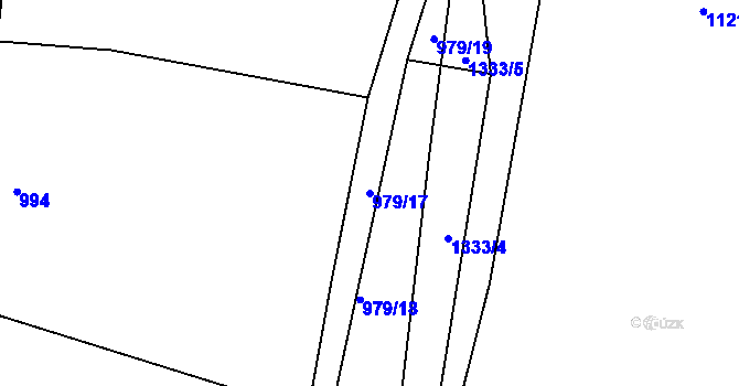 Parcela st. 979/17 v KÚ Částkov, Katastrální mapa