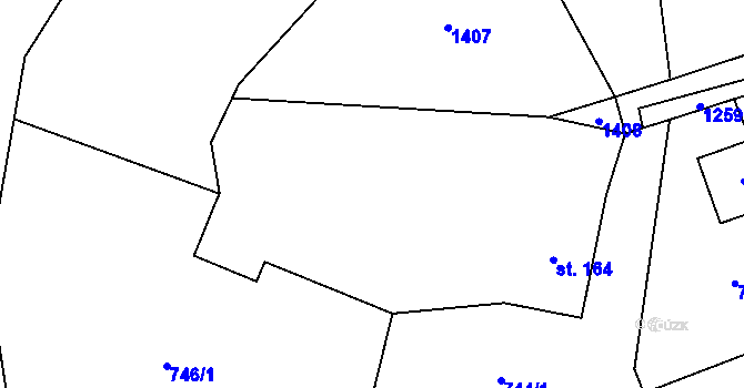 Parcela st. 164 v KÚ Častolovice, Katastrální mapa