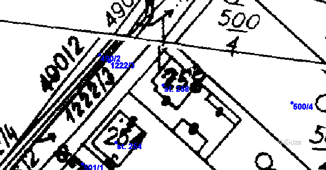 Parcela st. 258 v KÚ Častolovice, Katastrální mapa
