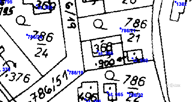 Parcela st. 366 v KÚ Častolovice, Katastrální mapa