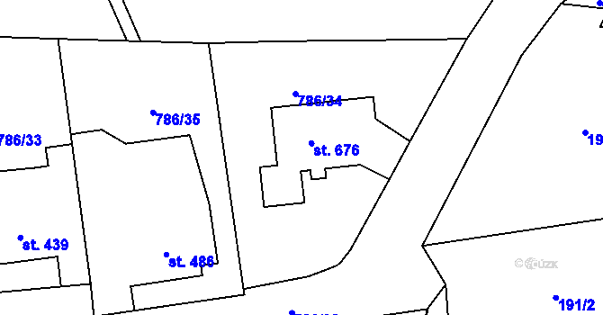 Parcela st. 676 v KÚ Častolovice, Katastrální mapa
