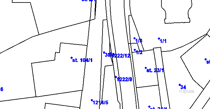 Parcela st. 38/2 v KÚ Častolovice, Katastrální mapa