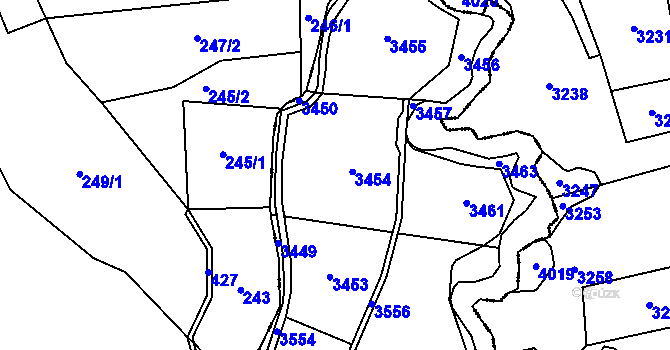 Parcela st. 416 v KÚ Častolovice, Katastrální mapa