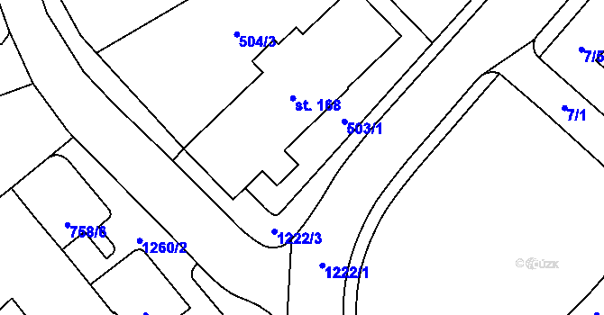 Parcela st. 503/1 v KÚ Častolovice, Katastrální mapa
