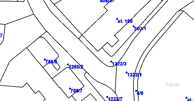 Parcela st. 503/2 v KÚ Častolovice, Katastrální mapa