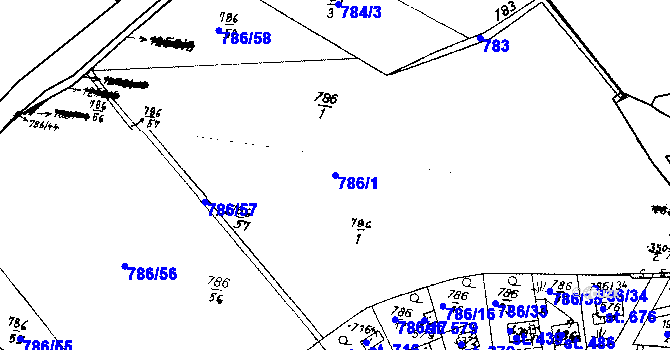 Parcela st. 786/1 v KÚ Častolovice, Katastrální mapa