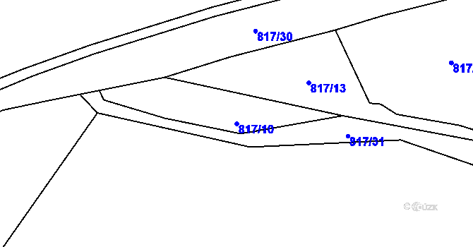 Parcela st. 817/10 v KÚ Častolovice, Katastrální mapa