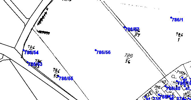 Parcela st. 786/56 v KÚ Častolovice, Katastrální mapa