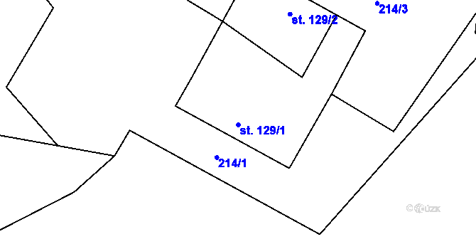 Parcela st. 129/1 v KÚ Častonín, Katastrální mapa