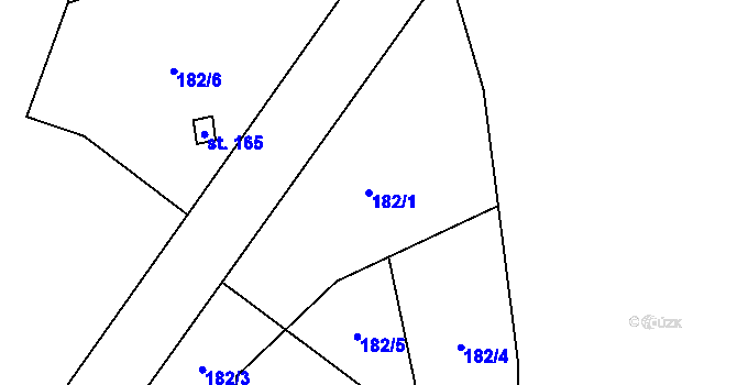 Parcela st. 182/1 v KÚ Častonín, Katastrální mapa