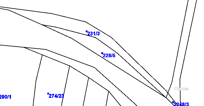 Parcela st. 228/5 v KÚ Častonín, Katastrální mapa