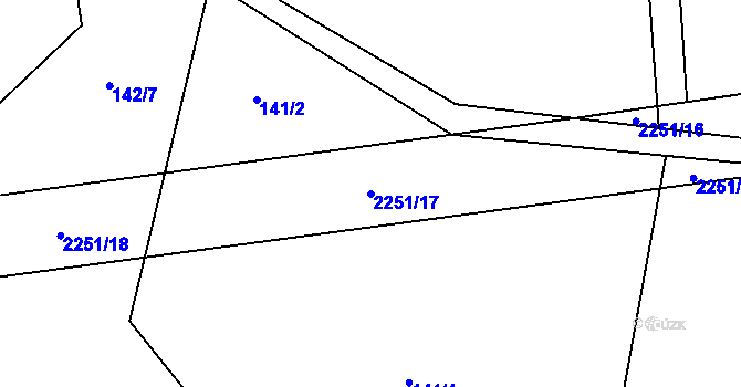 Parcela st. 2251/17 v KÚ Častonín, Katastrální mapa
