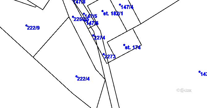 Parcela st. 2273 v KÚ Častonín, Katastrální mapa