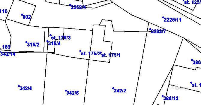 Parcela st. 175/1 v KÚ Sedliště u Častonína, Katastrální mapa
