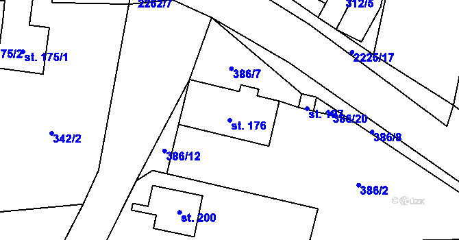 Parcela st. 176 v KÚ Sedliště u Častonína, Katastrální mapa
