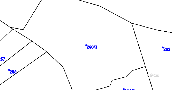 Parcela st. 260/3 v KÚ Sedliště u Častonína, Katastrální mapa