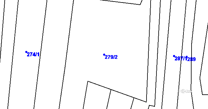 Parcela st. 279/2 v KÚ Sedliště u Častonína, Katastrální mapa