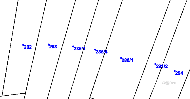 Parcela st. 285/4 v KÚ Sedliště u Častonína, Katastrální mapa