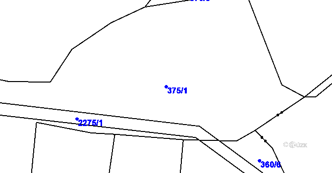 Parcela st. 375/1 v KÚ Sedliště u Častonína, Katastrální mapa