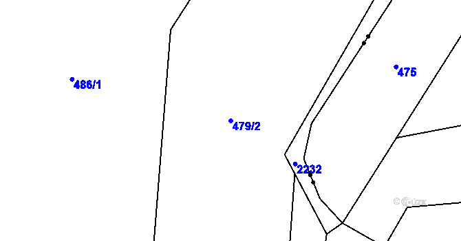 Parcela st. 479/2 v KÚ Sedliště u Častonína, Katastrální mapa