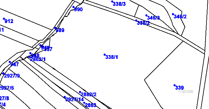 Parcela st. 338/1 v KÚ Ctiboř u Častrova, Katastrální mapa