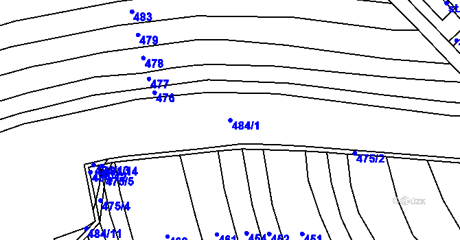 Parcela st. 484/1 v KÚ Ctiboř u Častrova, Katastrální mapa