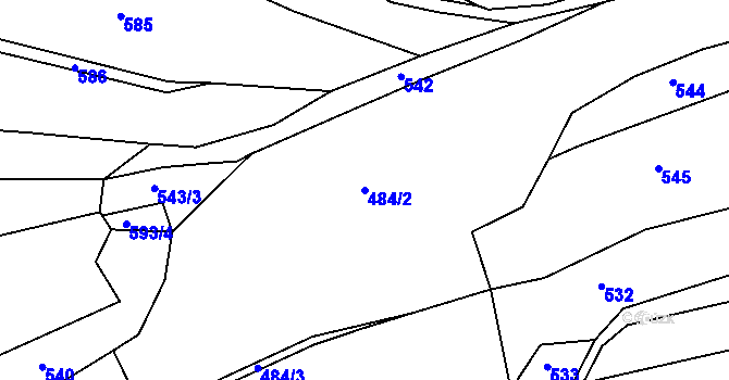 Parcela st. 484/2 v KÚ Ctiboř u Častrova, Katastrální mapa