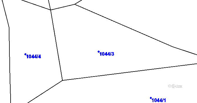 Parcela st. 1044/3 v KÚ Ctiboř u Častrova, Katastrální mapa