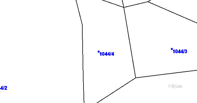 Parcela st. 1044/4 v KÚ Ctiboř u Častrova, Katastrální mapa
