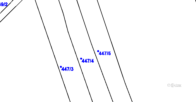 Parcela st. 447/5 v KÚ Ctiboř u Častrova, Katastrální mapa