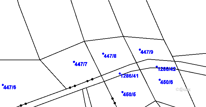 Parcela st. 447/8 v KÚ Ctiboř u Častrova, Katastrální mapa