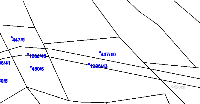 Parcela st. 447/10 v KÚ Ctiboř u Častrova, Katastrální mapa